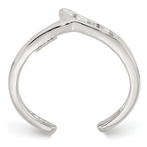 Sterling Silver Polished CZ Toe Ring